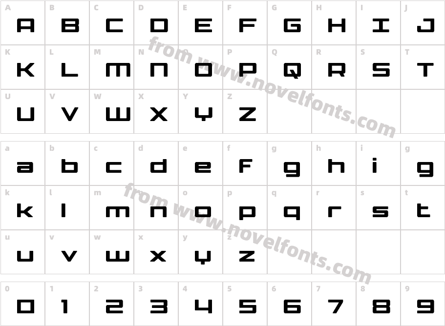 Phoenicia Lower Case CondensedCharacter Map