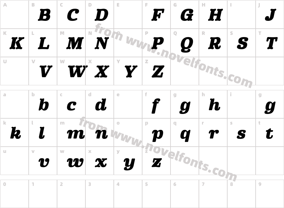 Phongphrai DEMO Black ItalicCharacter Map