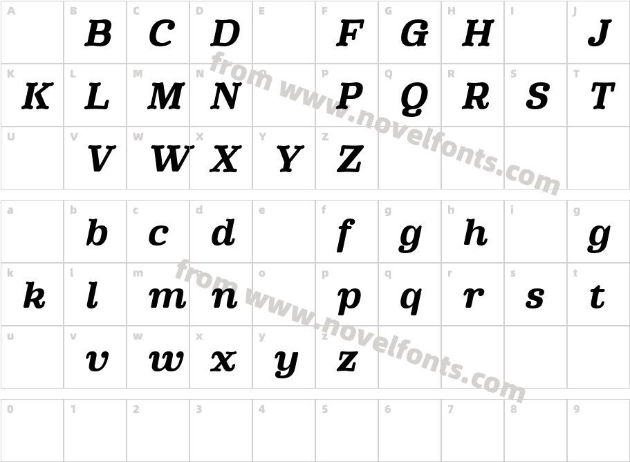 Phongphrai DEMO Bold ItalicCharacter Map