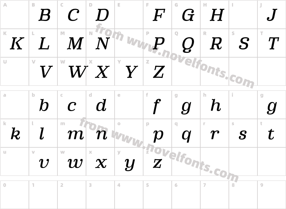 Phongphrai DEMO Medium ItalicCharacter Map