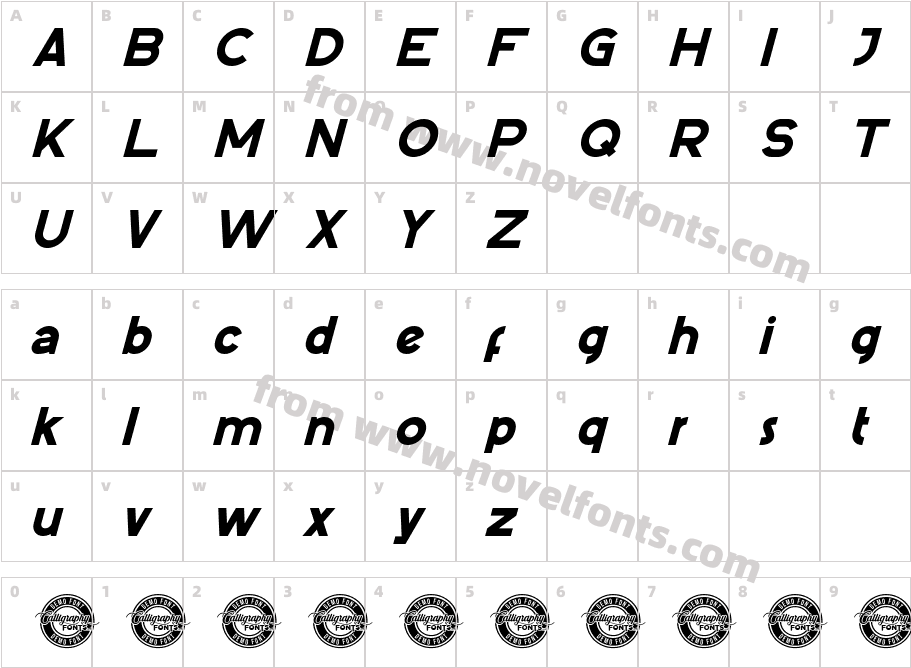 PictorialstyledemoItalic-JRoo7Character Map