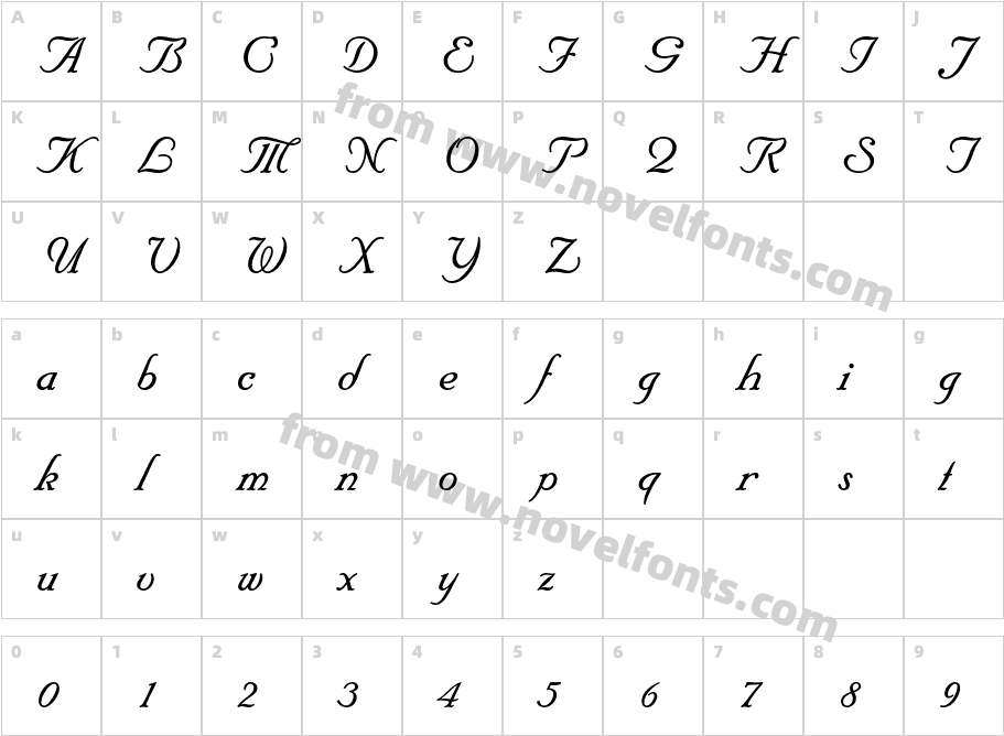 FloridianScriptStdCharacter Map