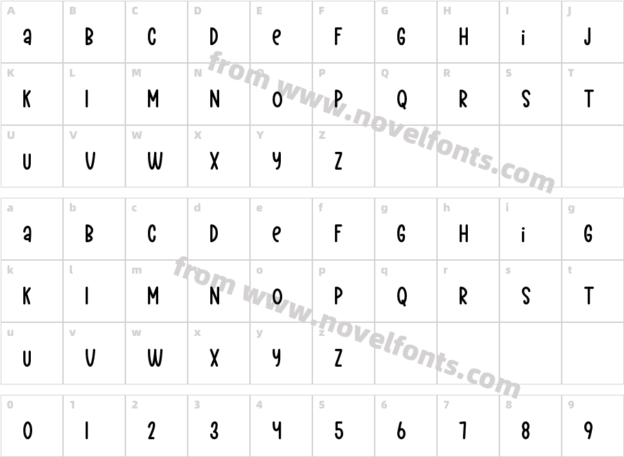 PinokiaDisplayRegularCharacter Map