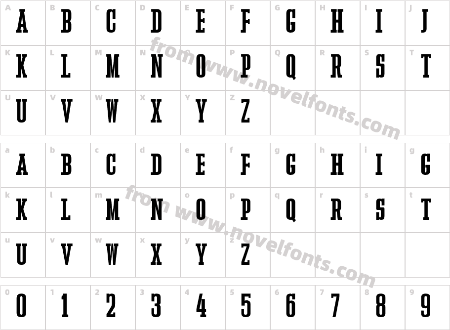 Pirrata SlabCharacter Map