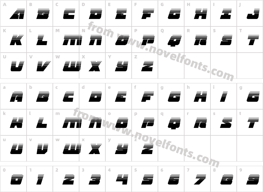 Planet Joust Halftone ItalicCharacter Map