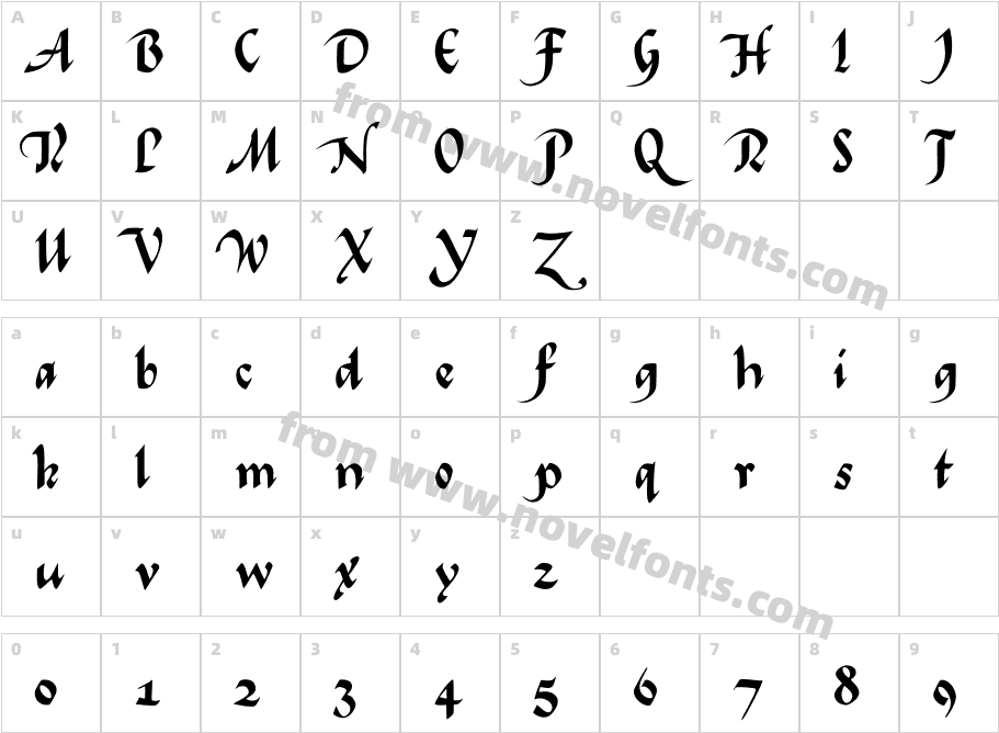 FlourishBoldCharacter Map