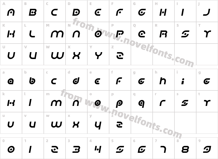 PlanetaryOrbiterItalicCharacter Map