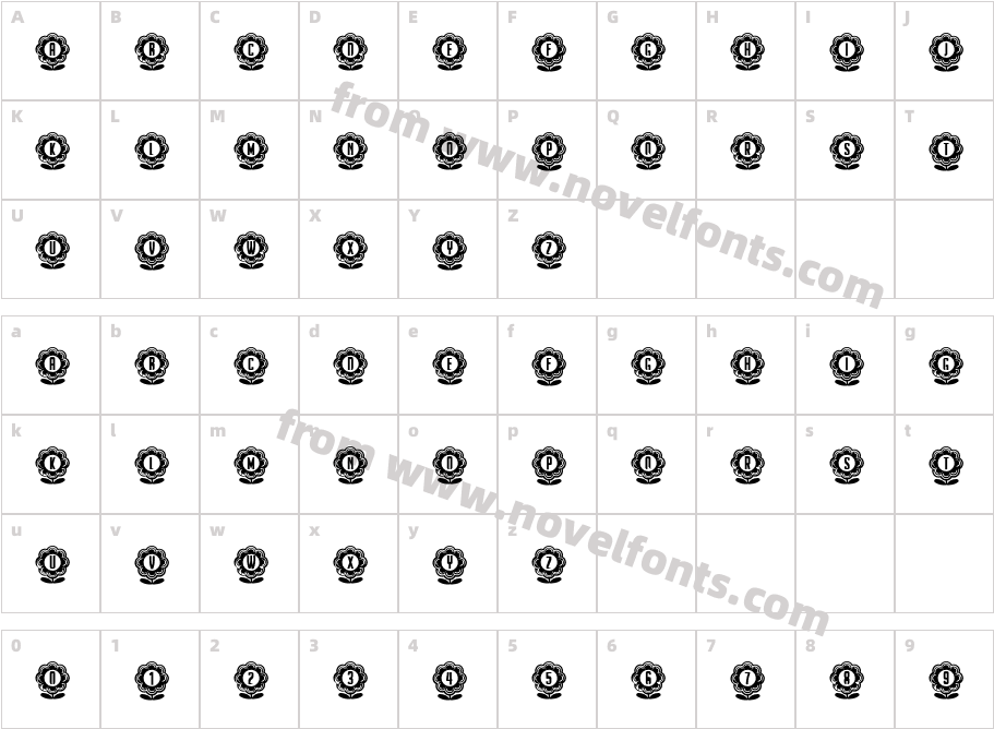 Flower Capitals 4 RegularCharacter Map