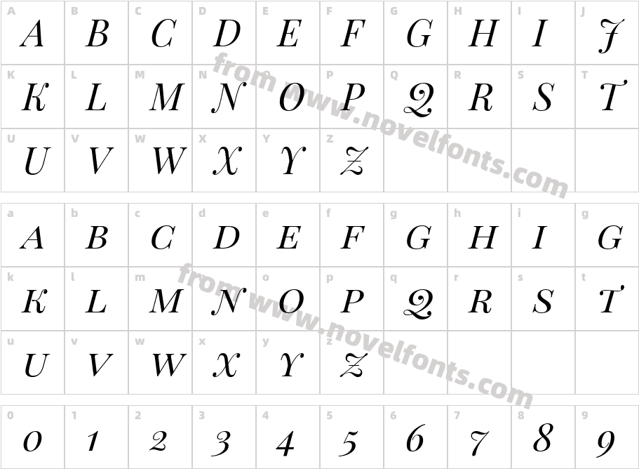 Playfair Display SC ItalicCharacter Map