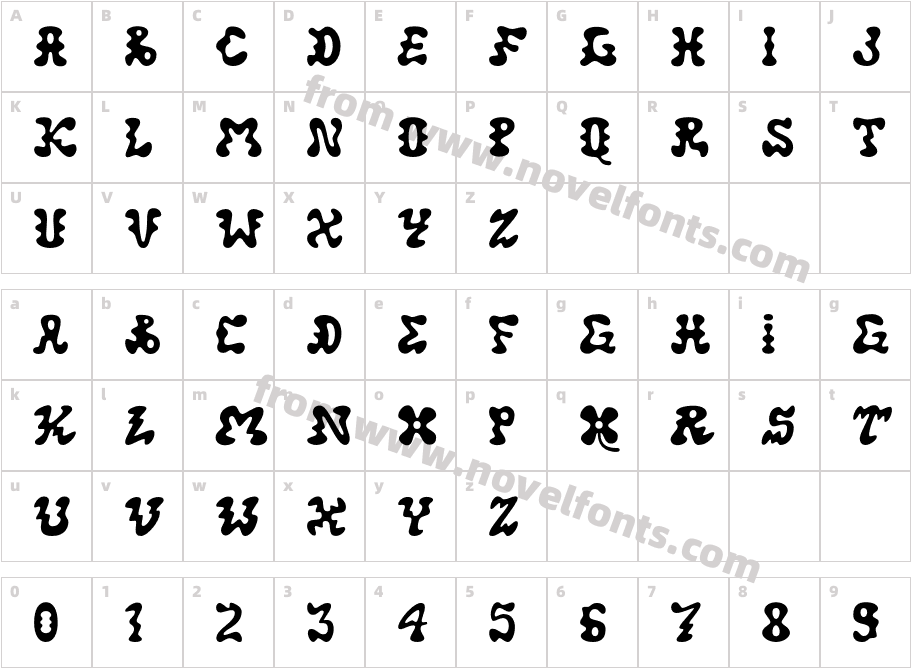 Pleatures Demo RegularCharacter Map