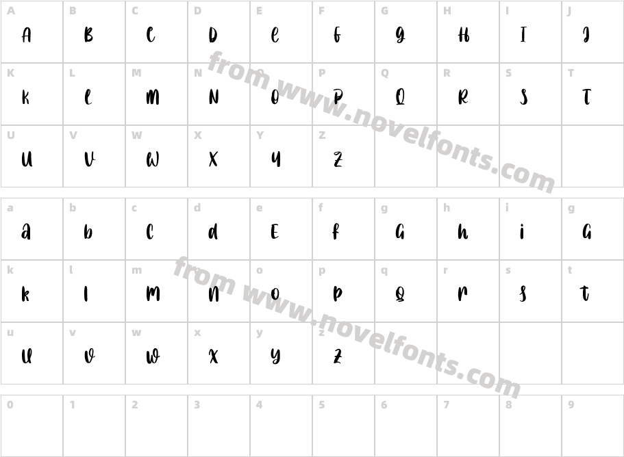 Portuis Ginger Free RegularCharacter Map