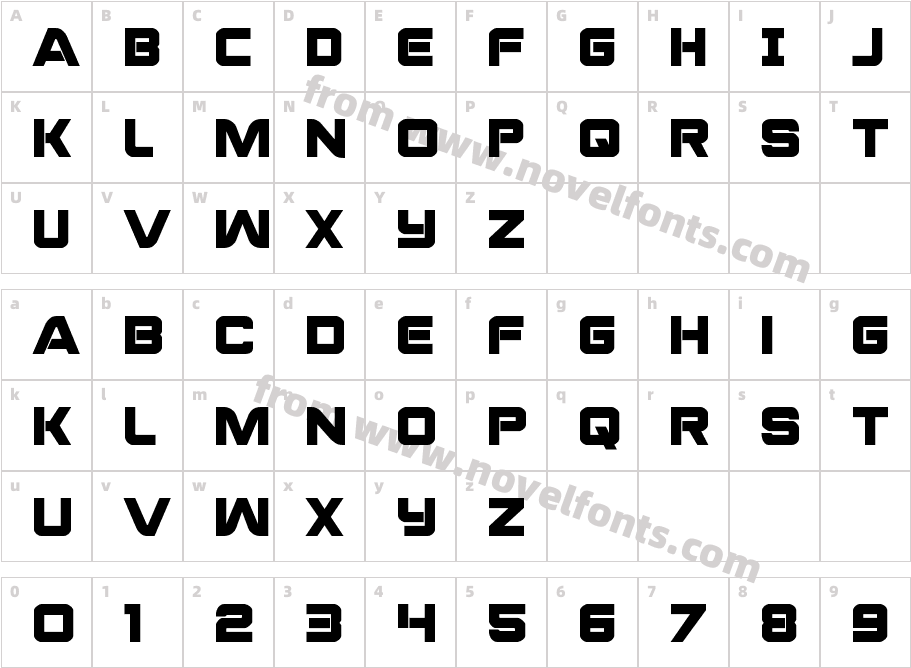 PraetorianBoldCharacter Map