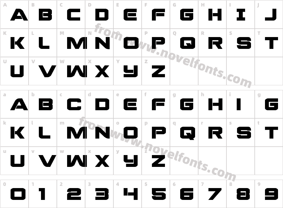 PraetorianBoldExpandedCharacter Map