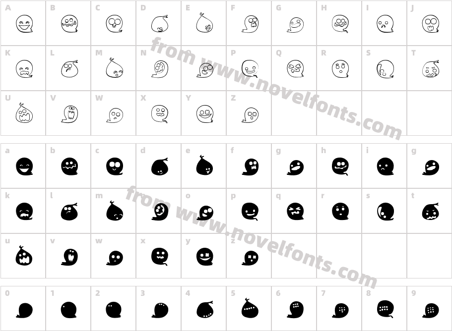 Fluffy Ghost DingCharacter Map