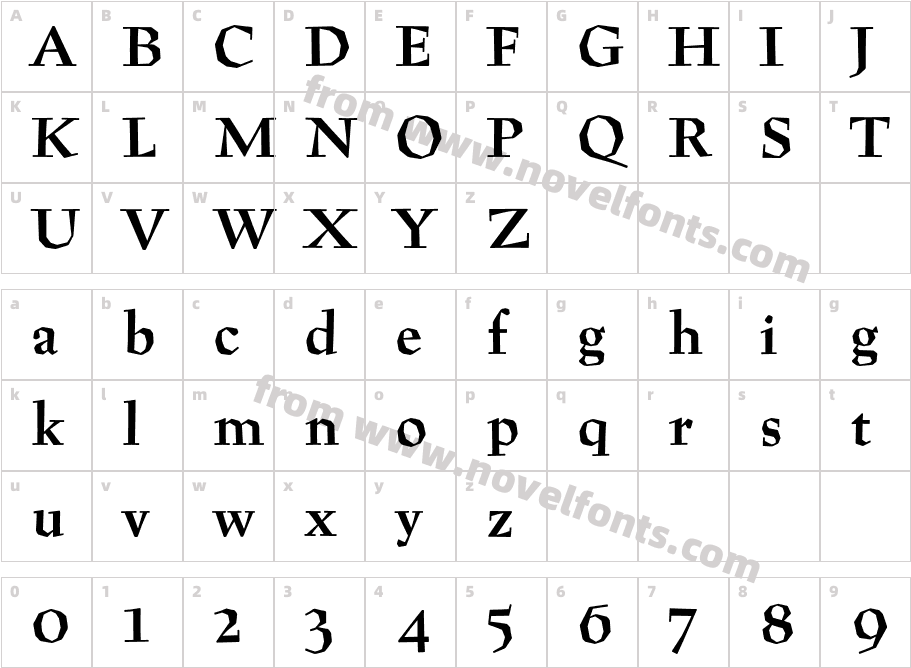 Preissig-BoldCharacter Map