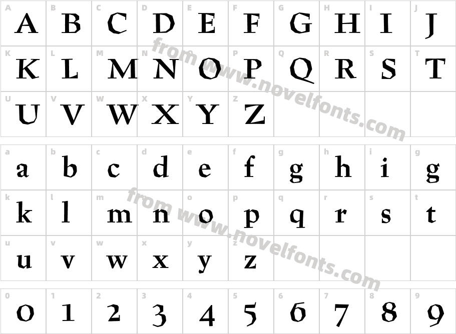 PreissigText-BoldCharacter Map