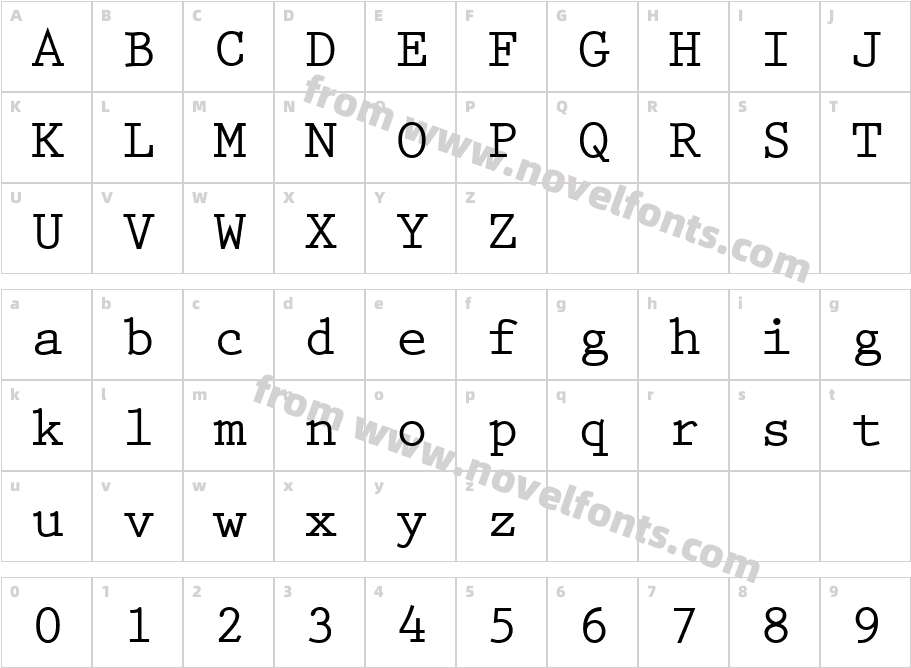 PrestigeBoldCharacter Map