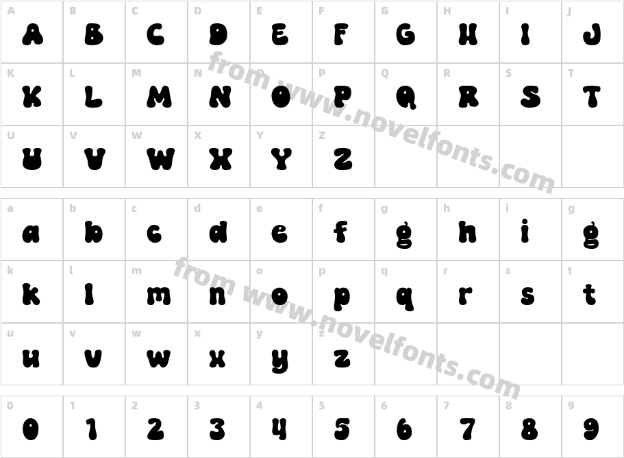 PrettyKellyRegularCharacter Map