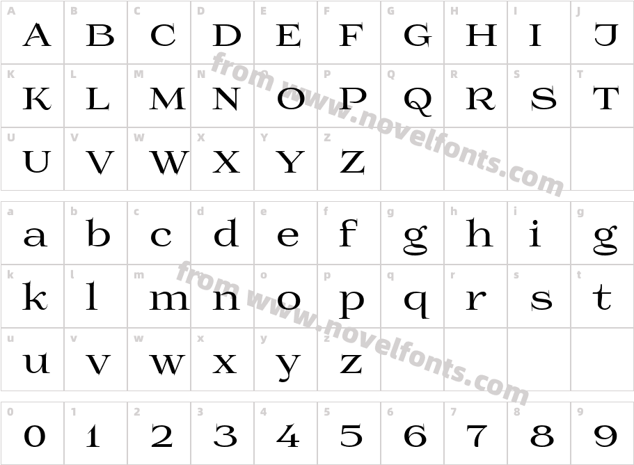 Prida01BoldCharacter Map