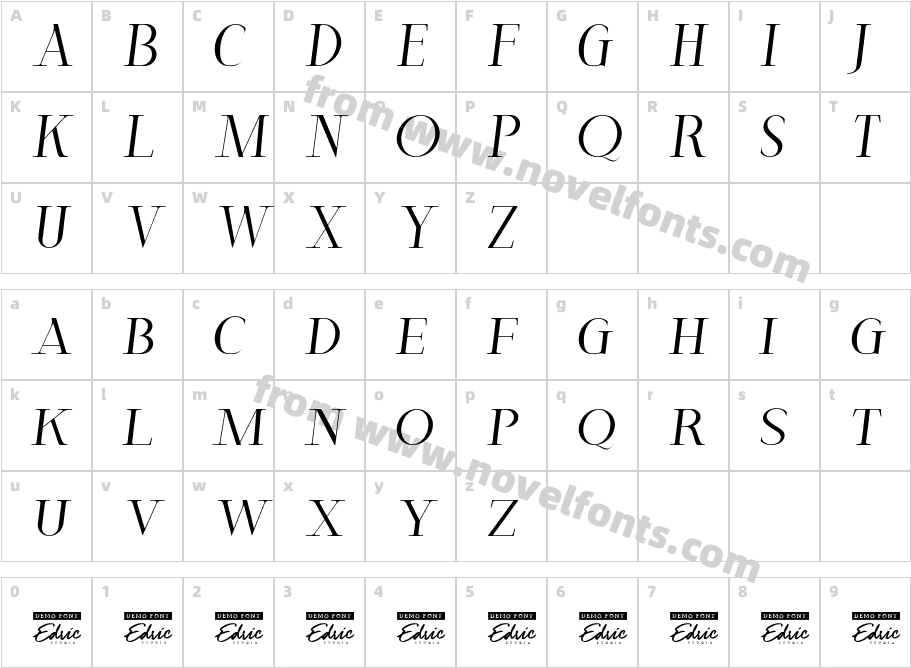 PrinceOsteoDemoItalic-p7mP1Character Map