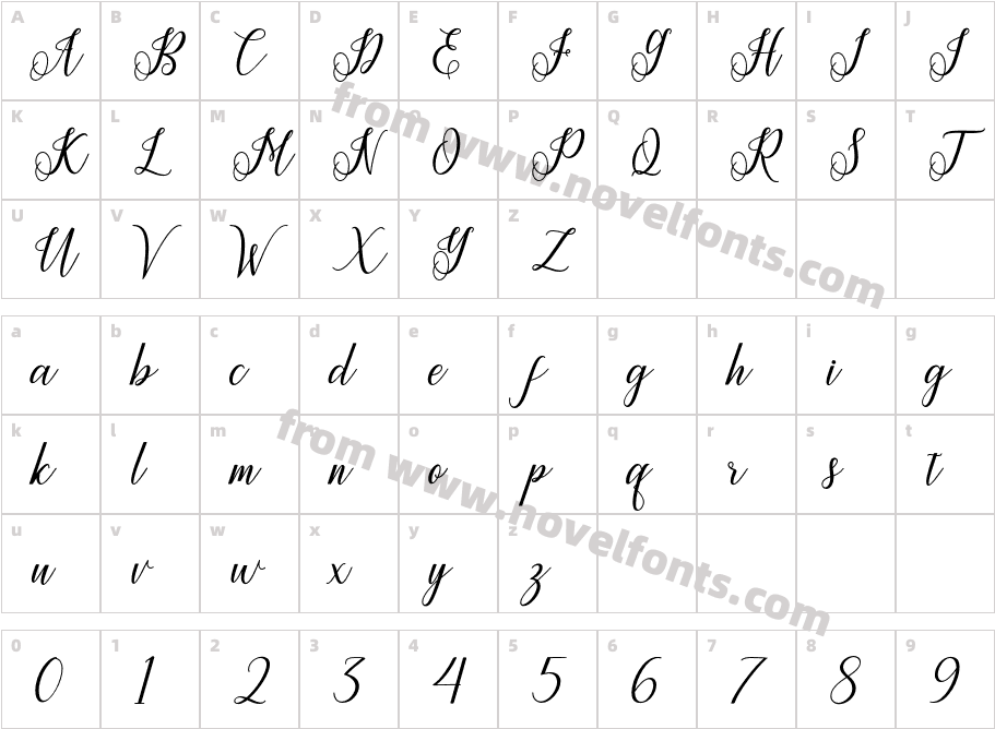 Princella-BoldCharacter Map