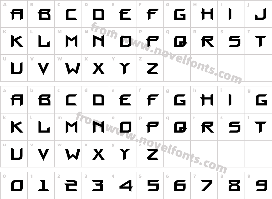 Proun-BoldCharacter Map