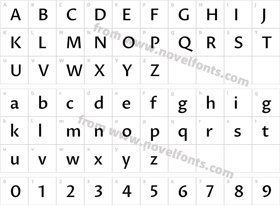 ProzaLibre-MediumCharacter Map