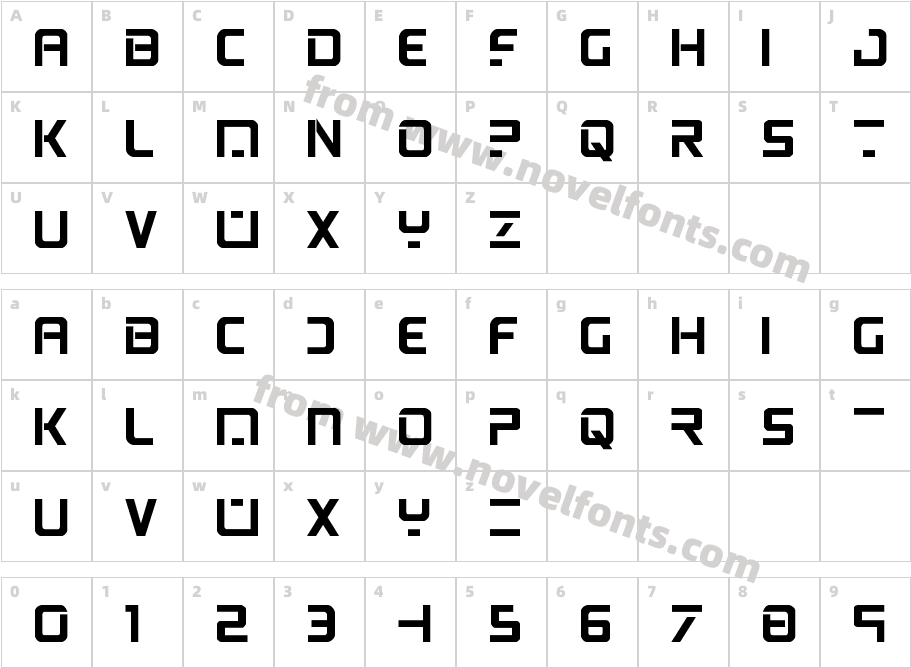 PsYonicVIIBoldCharacter Map