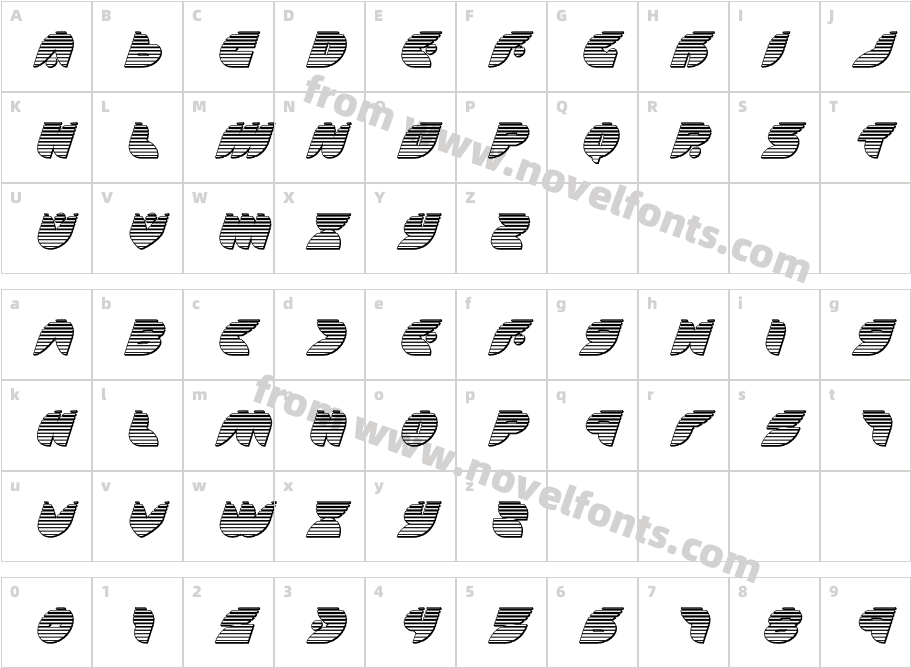 PuffAngelChromeItalicCharacter Map