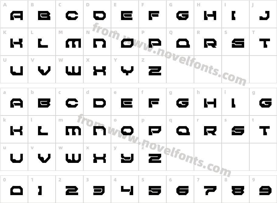 PulsarClassSolidSemi-CondensedCharacter Map