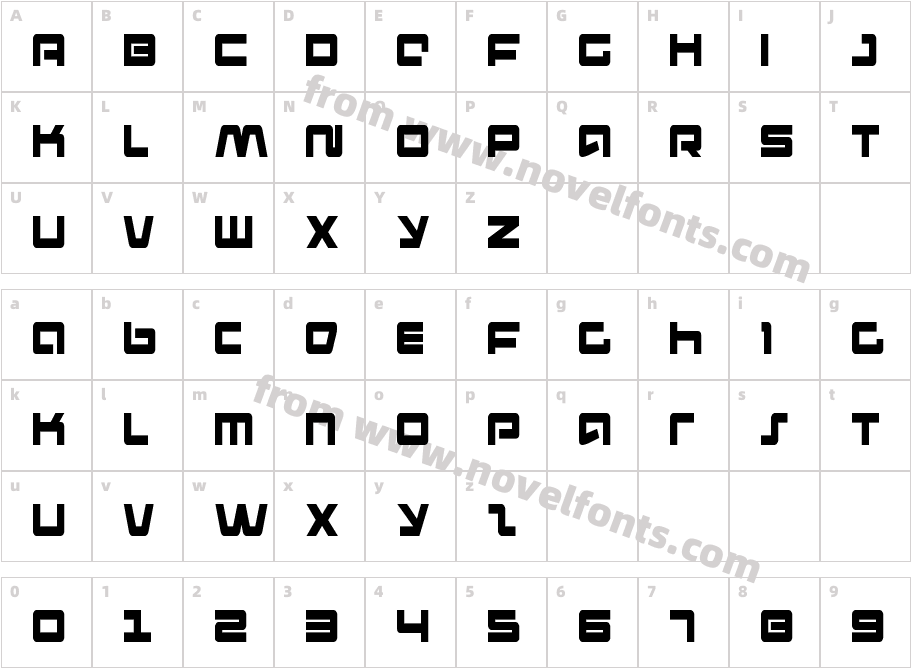 Pulse Rifle CondensedCharacter Map