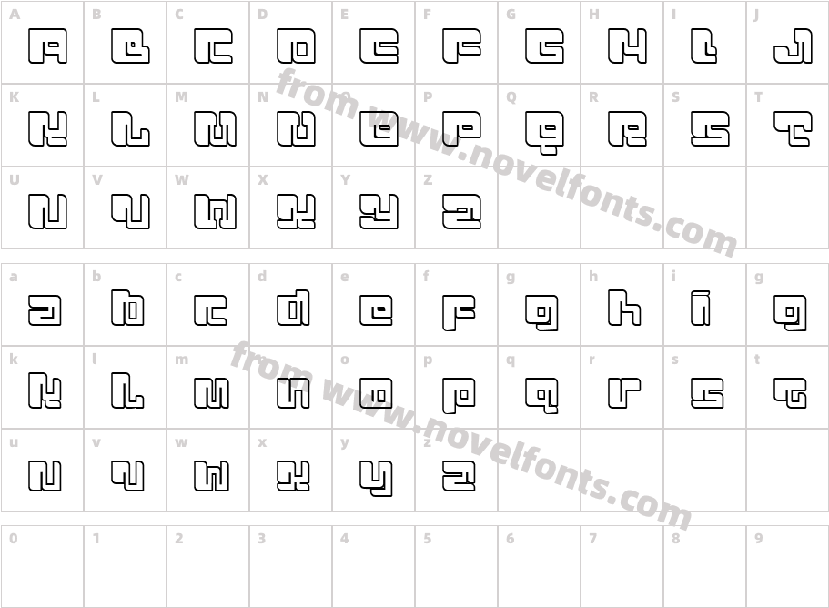 Punk Cyber DEMO OutlineCharacter Map