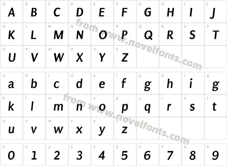 Puritan-BoldItalicCharacter Map