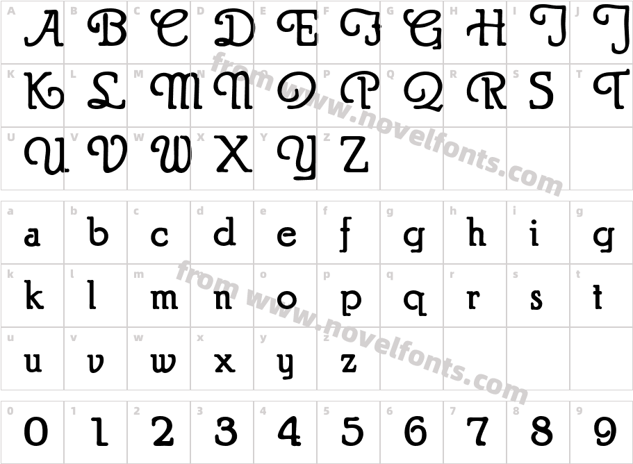 PuritanSwash-BoldCharacter Map