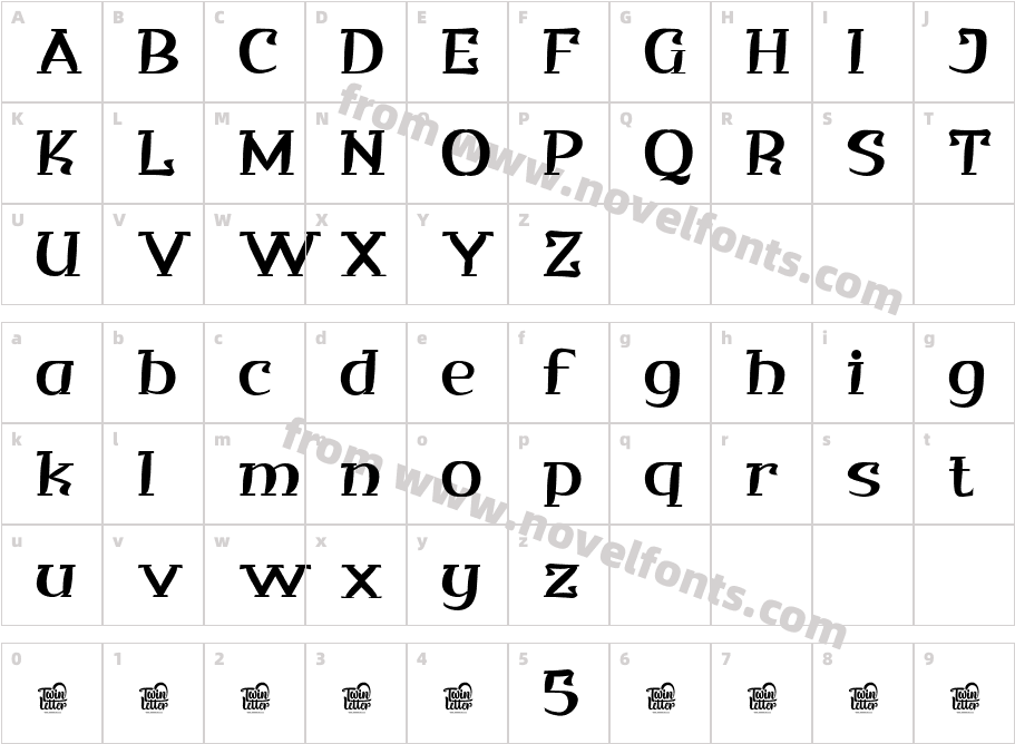 QituentrialRegular-DO6w3Character Map