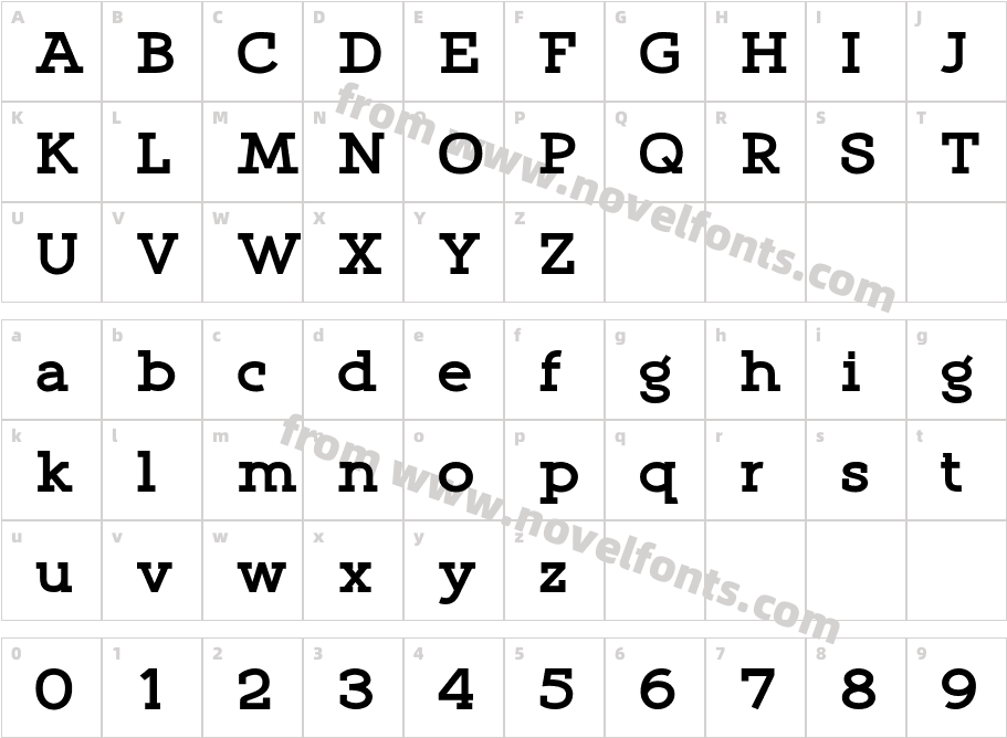 Qlarendon-BoldCharacter Map