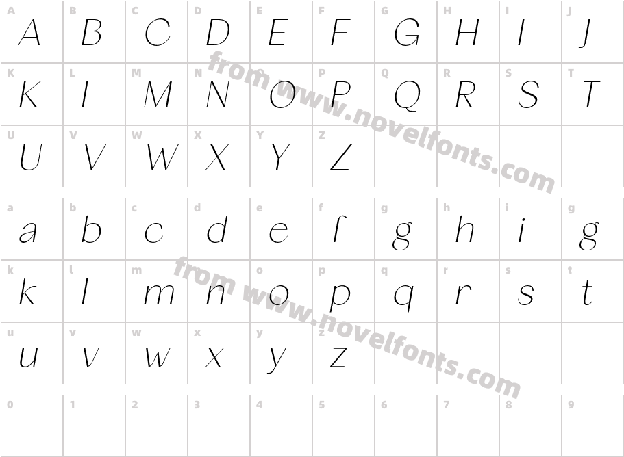 Quackey Free ItalicCharacter Map