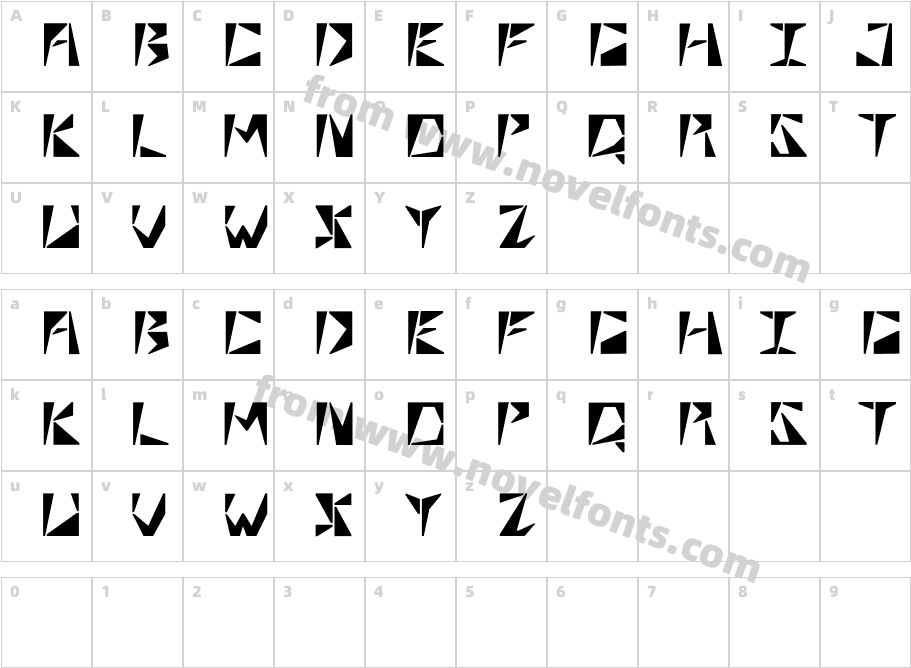 Quadra RegularCharacter Map