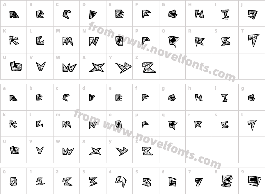 FoldLineCharacter Map