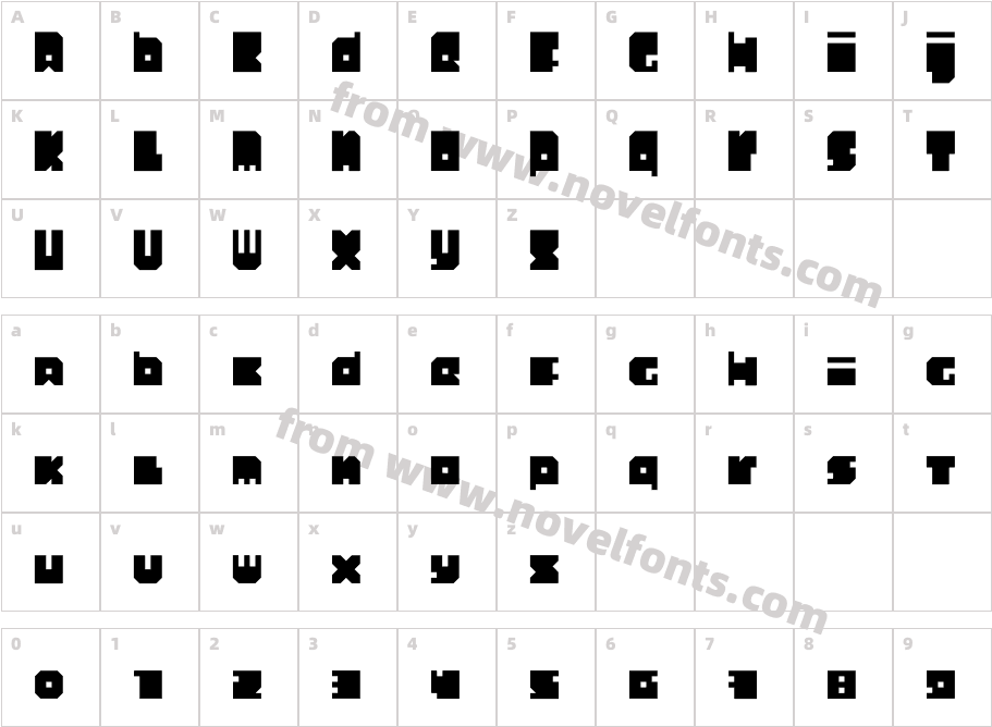 Quadratini NormalCharacter Map