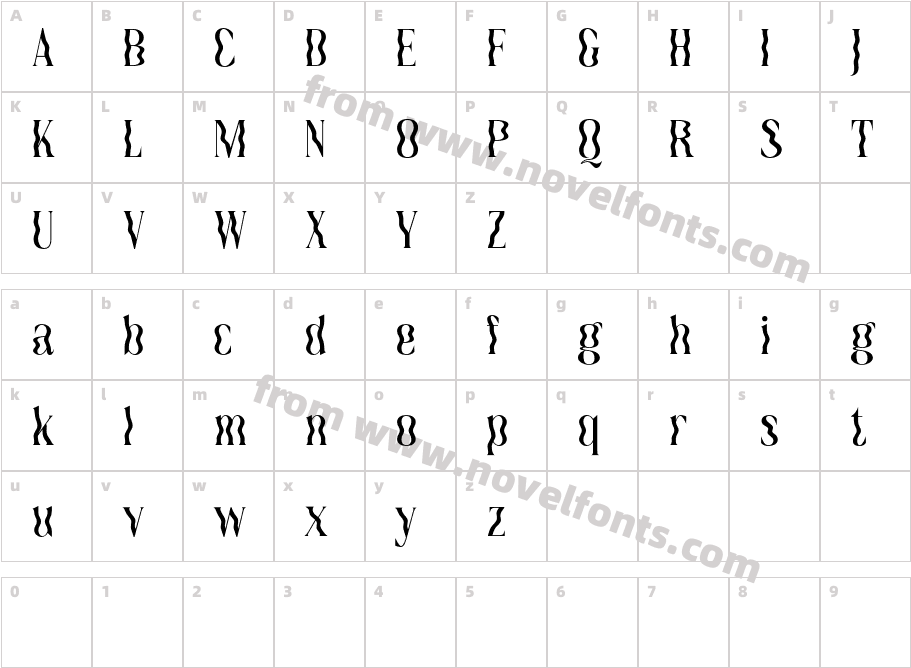 Quagey Demo RegularCharacter Map