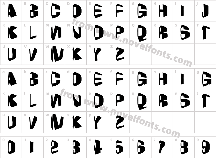 FoldzCharacter Map