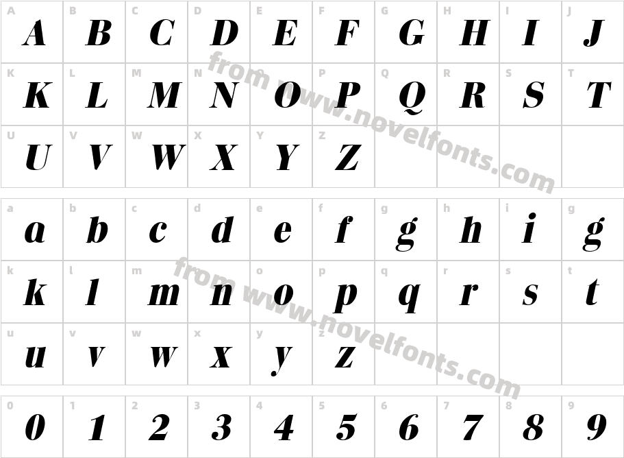 QuantasExtrabold-ItalicCharacter Map