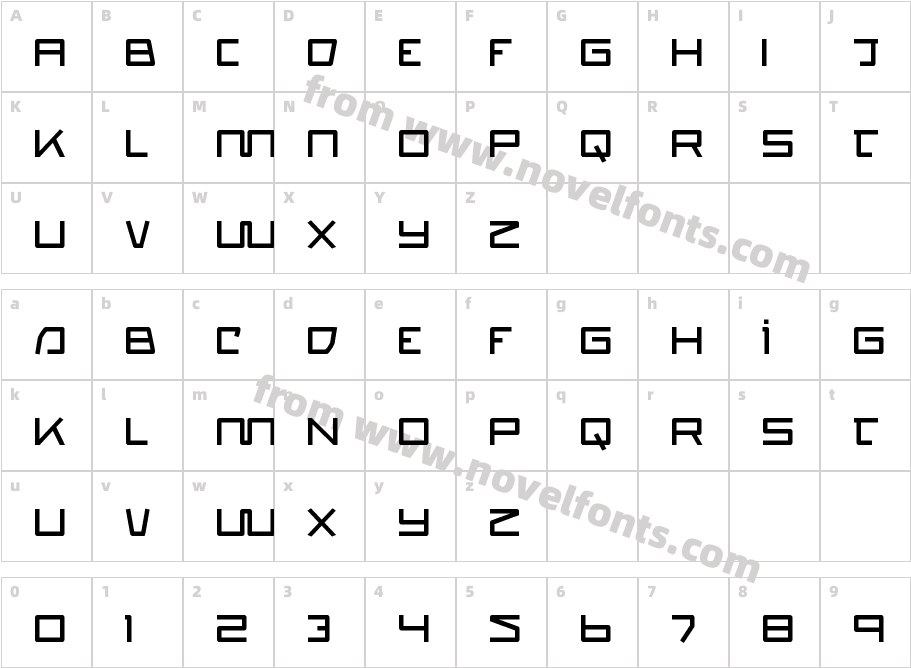 QuasitronBoldCharacter Map