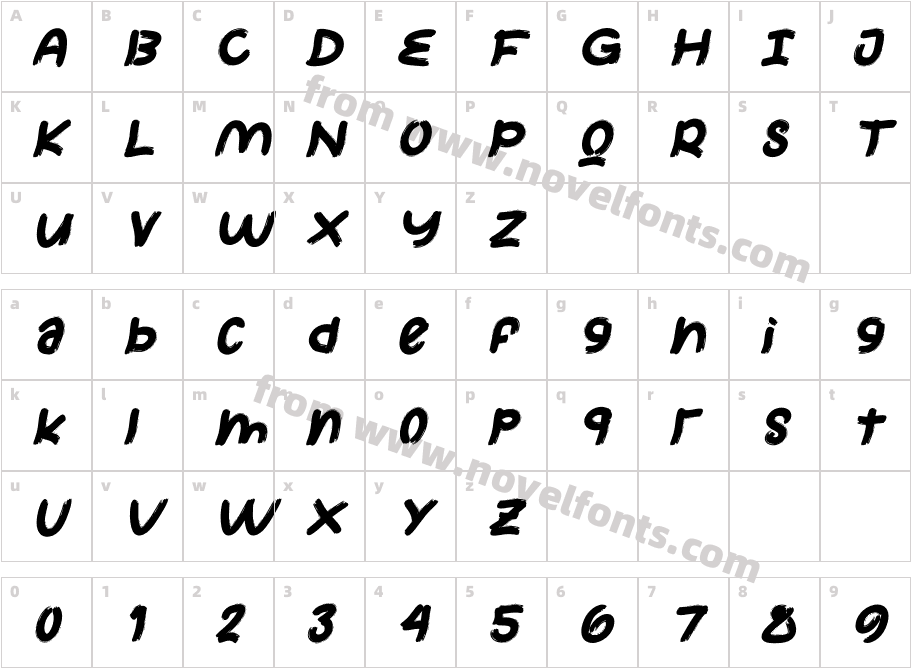 Quesmo ItalicCharacter Map