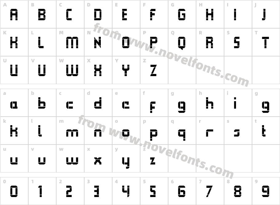 QueueBrick-OpenBoldCharacter Map