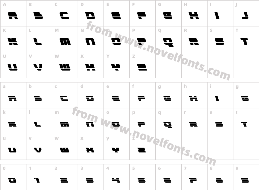 QuickenLeftalicCharacter Map