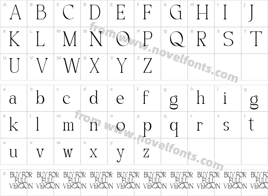 Quiffed FlickerCharacter Map