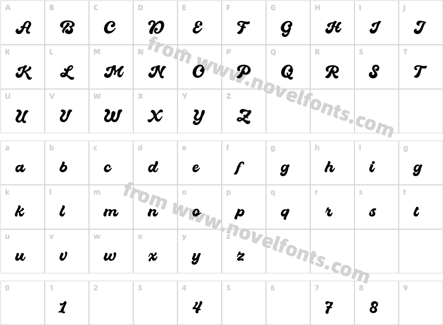 QuintalScriptPersonalUse-BoldCharacter Map