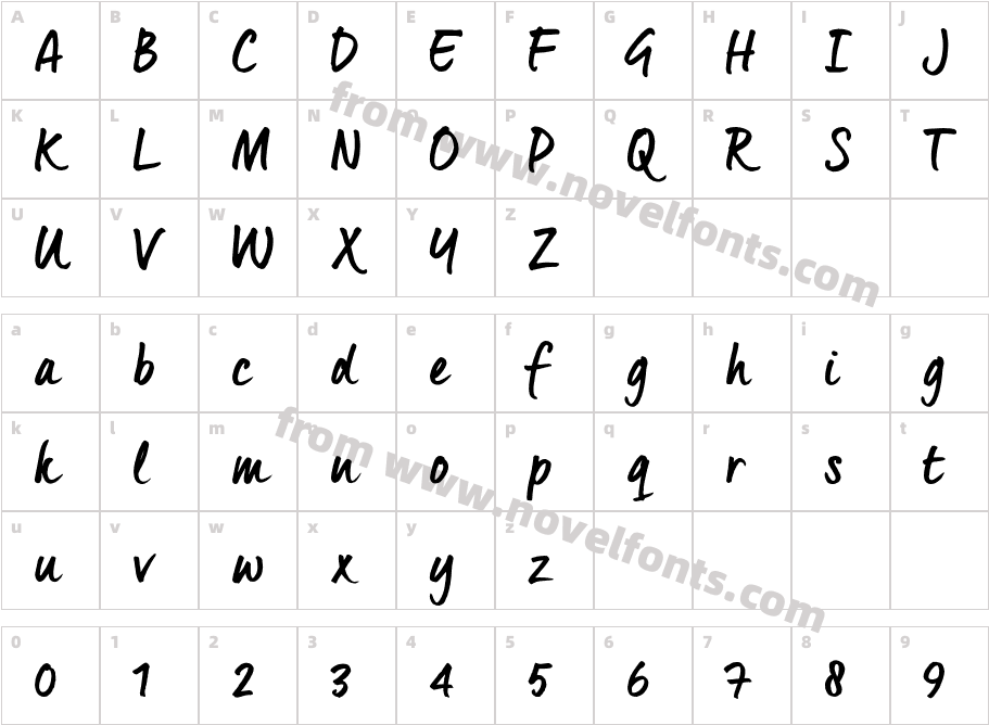 Quintus-BoldTRIALCharacter Map